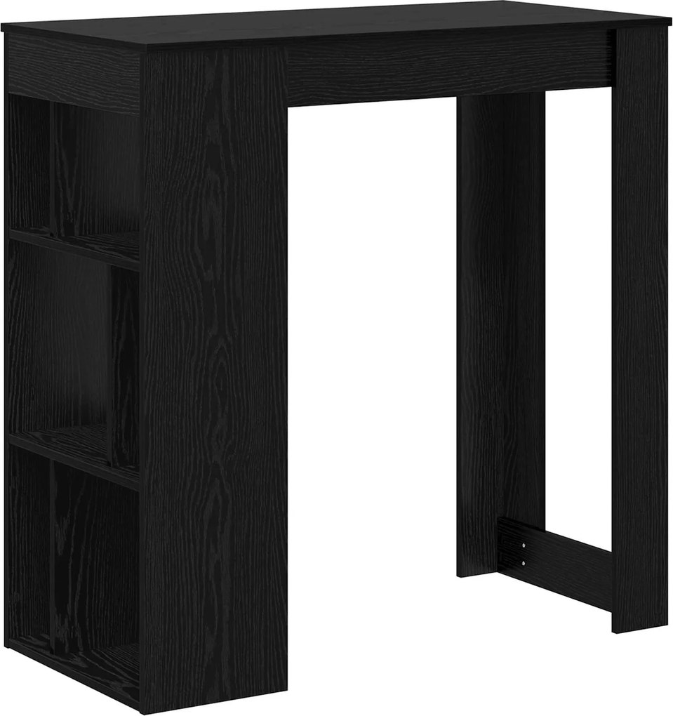 vidaXL Bárasztal polcokkal Fekete tölgy 102 x 50 x 103,5 cm Faanyag