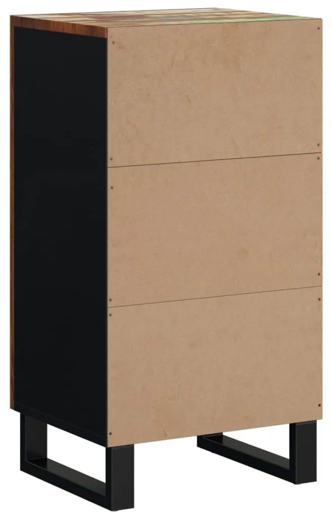 tömör újrahasznosított fa tálalószekrény ajtóval 40x31x75 cm