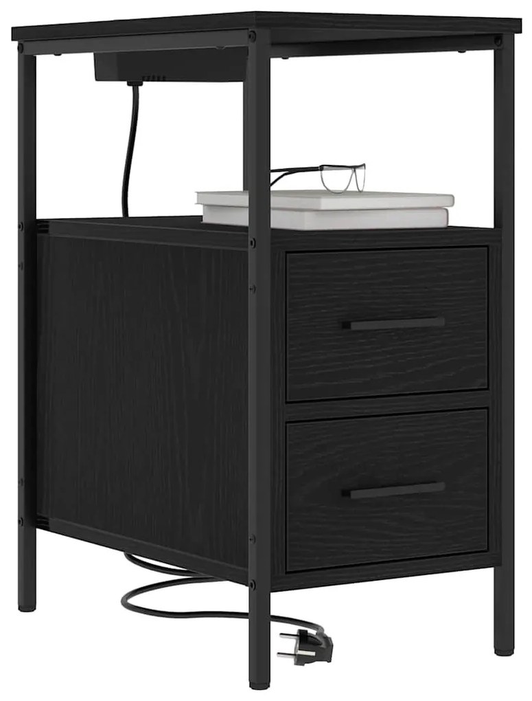 Éjjeli Szekrények 2 pcs Musta tammi 30 x 48 x 61 cm Faanyag