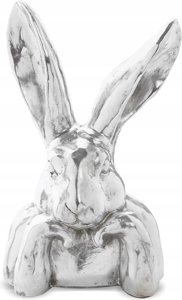 Húsvéti figura nyuszi dekoráció ezüst fej szobor