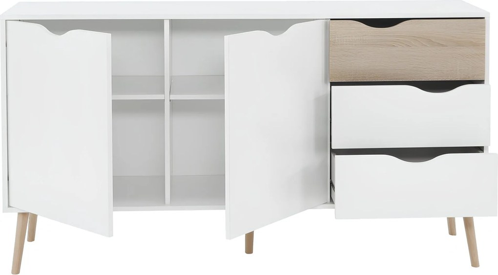 komód, tölgy sonoma / fehér, OSLO 75381