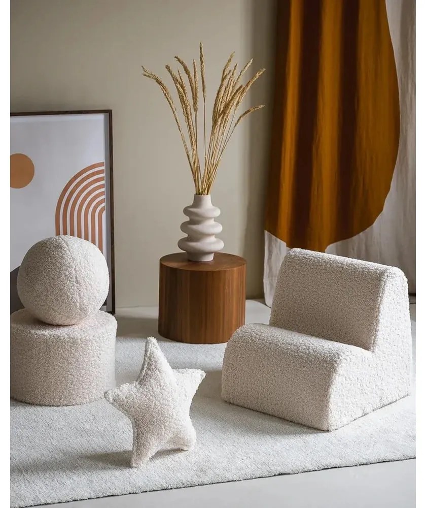 Krémszínű buklé párna gyerek kanapéhoz Star – Wigiwama