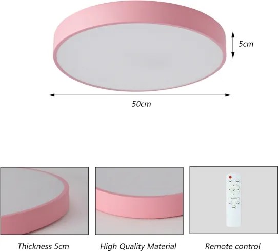 Brilagi - dimmelhető LED mennyezeti lámpa POOL LED/60W/230V 3000-6000K 50 cm rózsaszín+Távirányító