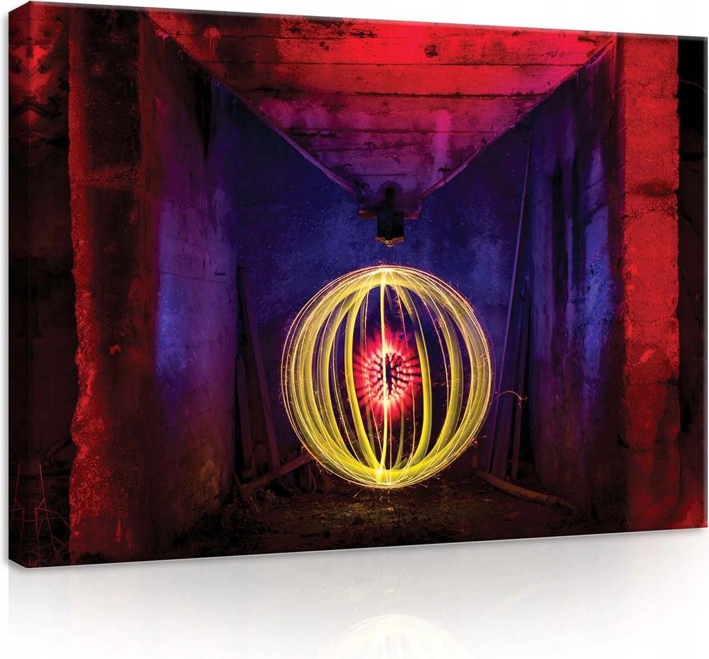 Vászonkép 70x50 Hosszú expozíció fény gömb alagút misztika absztrakt