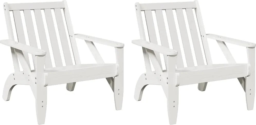 vidaXL Kerti adirondack székek 2 db fehér 75x77x77 cm tömör fa fenyőfa