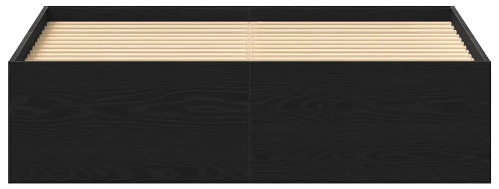 fekete tölgy színű szerelt fa ágykeret matrac nélkül 120x200 cm