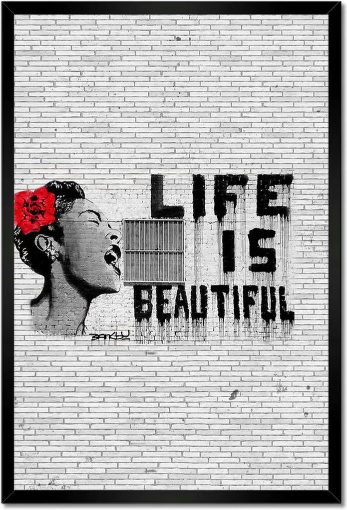 Poszterek keretben 40x60 Banksy Life is beautiful