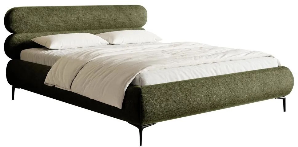 Franciaágy 140 cm Rirri 140 (ágyráccsal) (tárolóhellyel) (oliva + fekete). 1099859