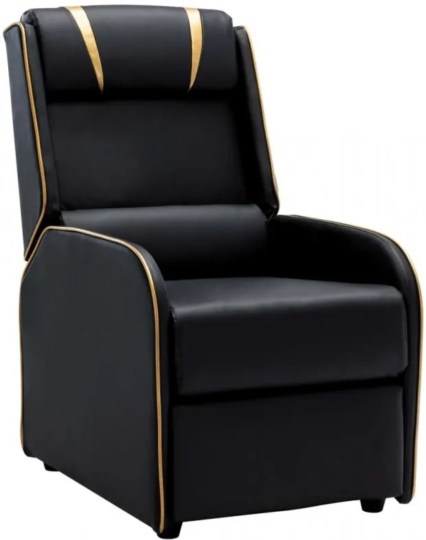 Fekete és arany műbőr dönthető fotel