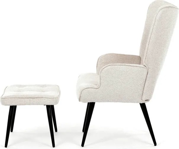 Relaxációs fotel, bézs, bársony kárpit, AK-303 CRM2