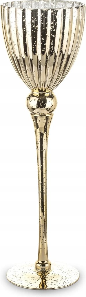 Gyertyatartó üveg kehely arany lakberendezés