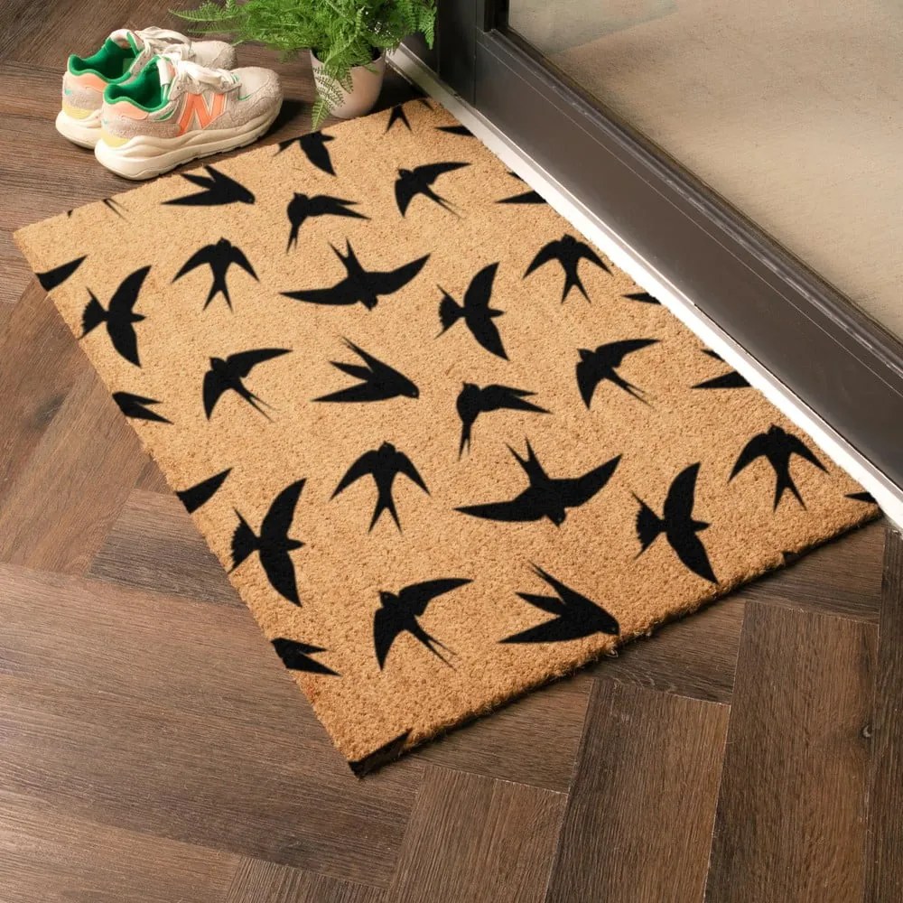 Kókuszrost lábtörlő 60x90 cm Swallows – Artsy Doormats