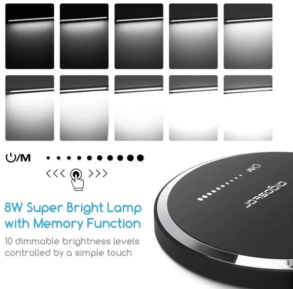 Aigostar - LED Dimmelhető érintős asztali lámpa LED/8W/230V 3000-6000K fekete