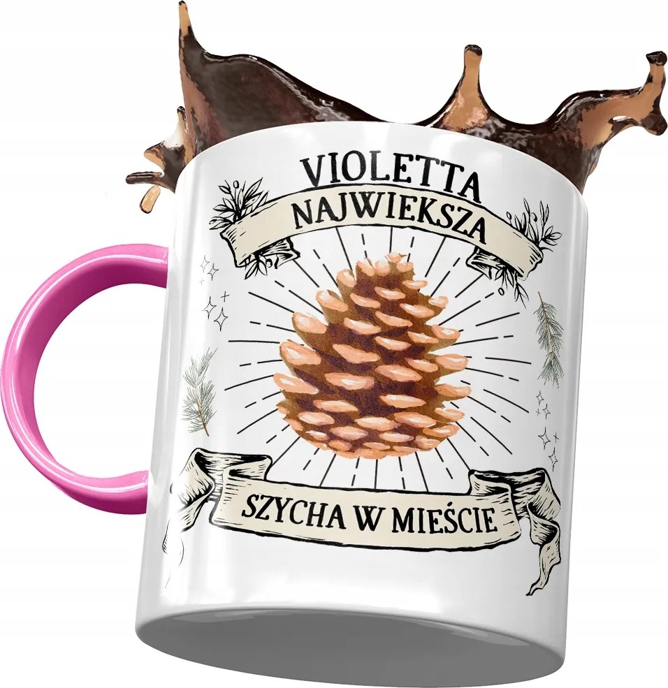 Rózsaszín Bögre Violetta Barátnőknek Ajándék Nyomtatott Fotóval