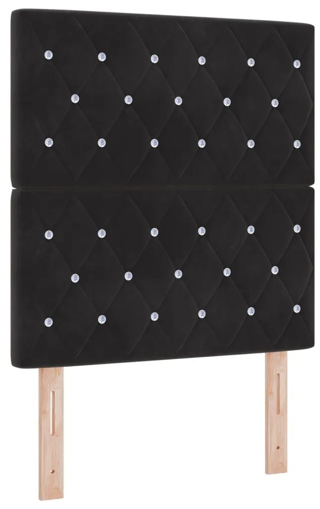 Fejtámla Kristály gombos Tűzött Fekete 80 cm Bársonyos, Fejtámla Kristály gombos Tűzött Fekete 160 cm Bársonyos