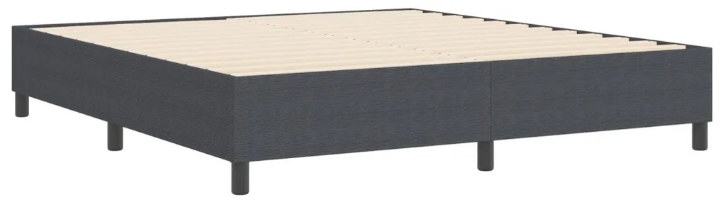Boxspring Ágy Sötétszürke Szuper King Kordbársonyos Anyag