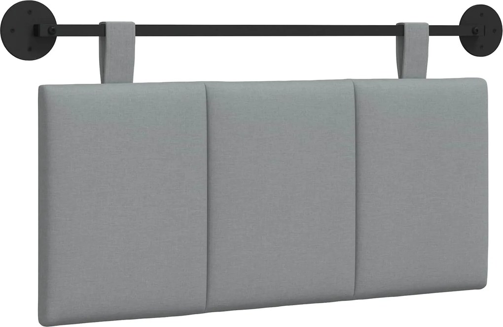 vidaXL Fali Fejtámla Csíkos Világosszürke 100 x 55 x 5 cm szövet