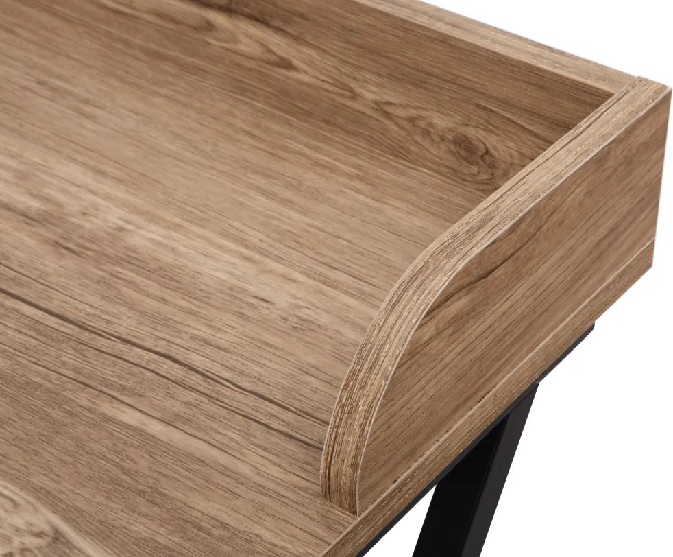 Számítógépasztal, tölgy/fekete, OFIS