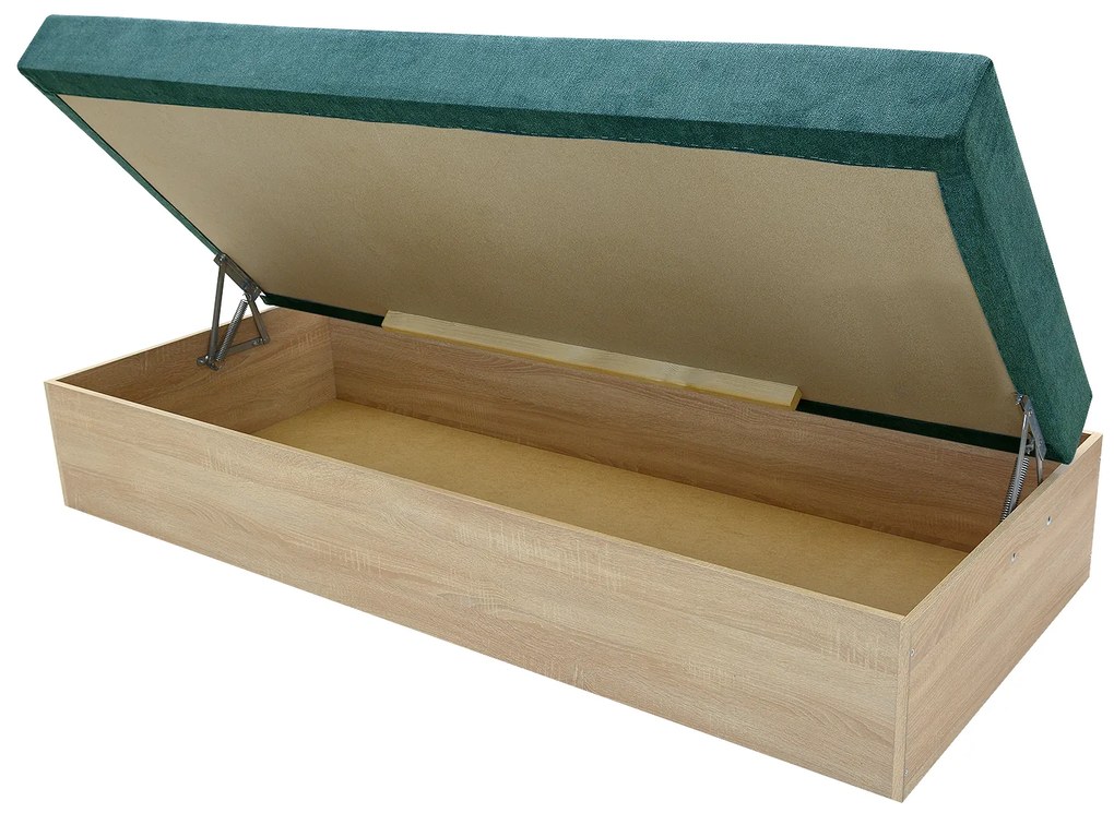 Egyszemélyes ágy (heverő) 85 cm Idona (smaragd) (ágyráccsal és matraccal) (tárolóhellyel). 1098589
