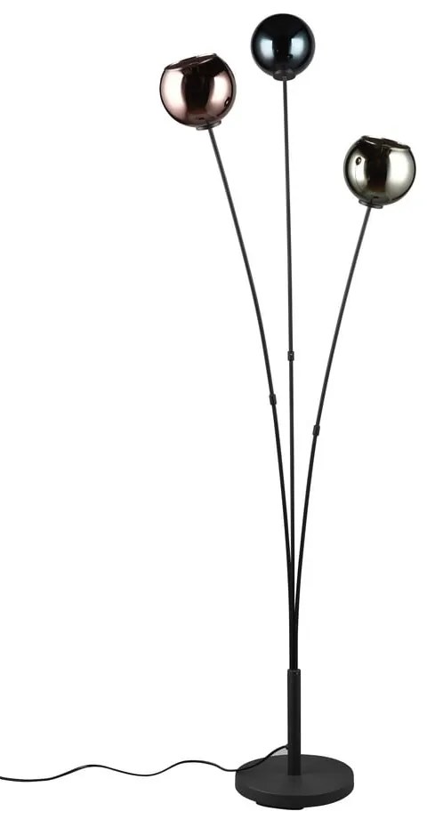 Fényes fekete állólámpa (magasság 150 cm) Sheldon – Trio