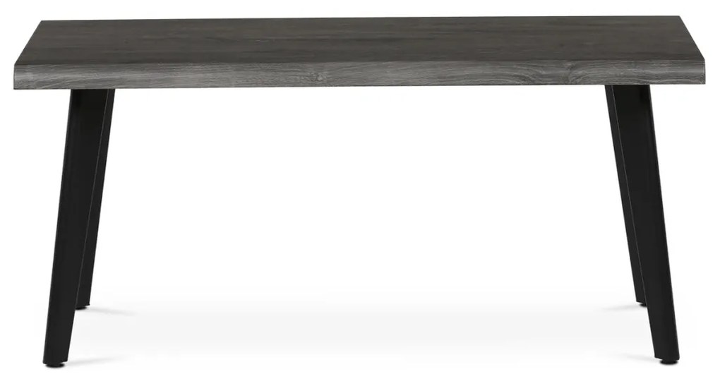 Dohányzóasztal 120x60x55 cm, MDF lap, szürke tölgy dekor, fém, fekete láb