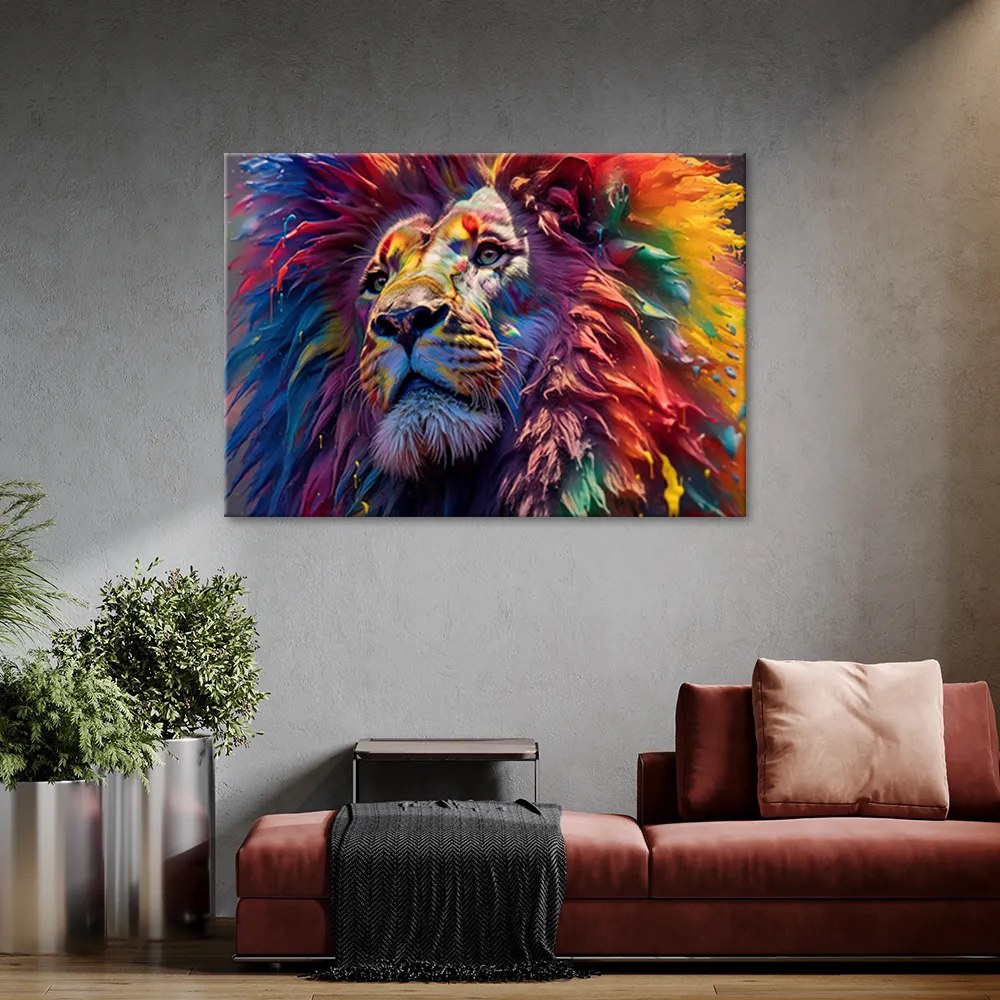 Gario Vászonkép Oroszlán színekkel Méret: 120 x 80 cm