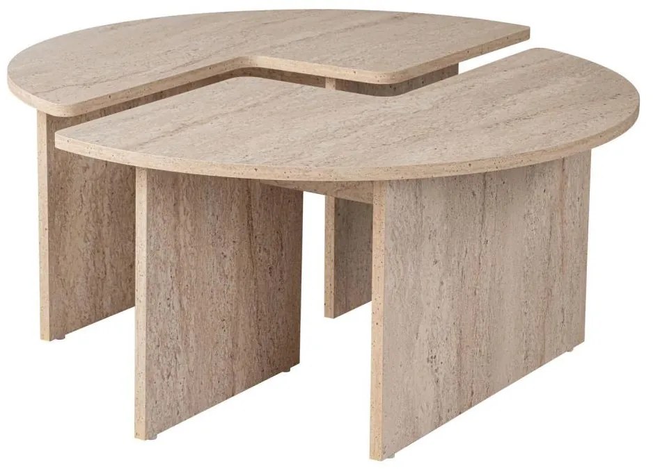 Dohányzóasztal LUVIA, márványmintás dekor, bézs