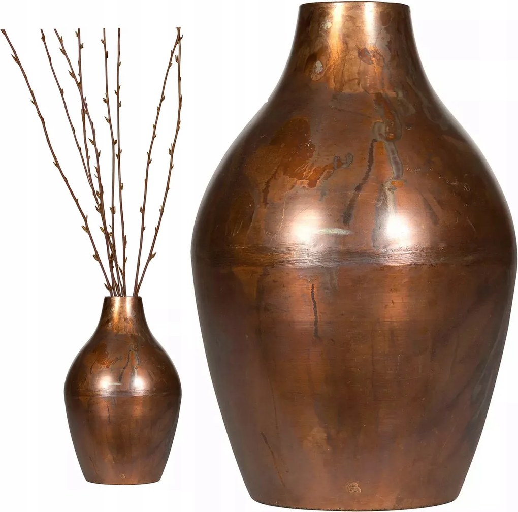 Váza Nagy Magas 32cm Loft Fém rozsda virág ágak a nappaliba