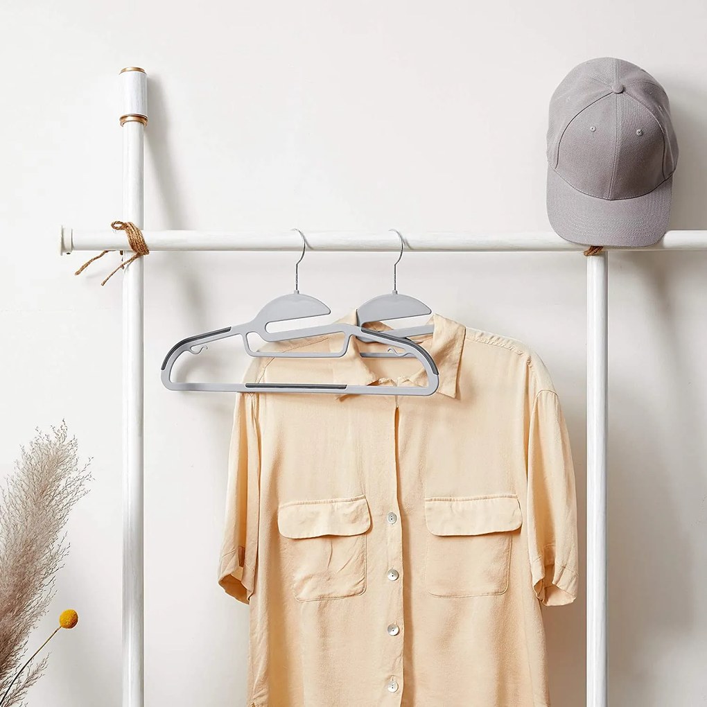 Csúszásmentes vállfa, műanyag ruhaakasztók, 50 db