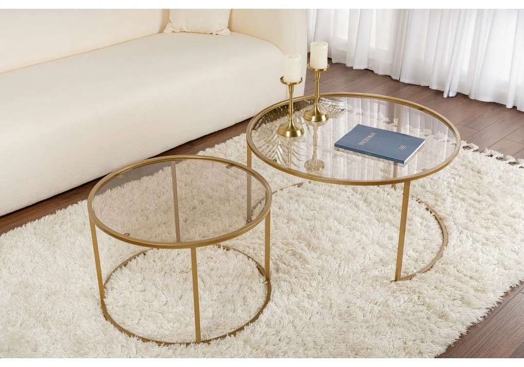 Aurum Gold and Bronze konferenciaasztal-készlet 80cm, 2 db