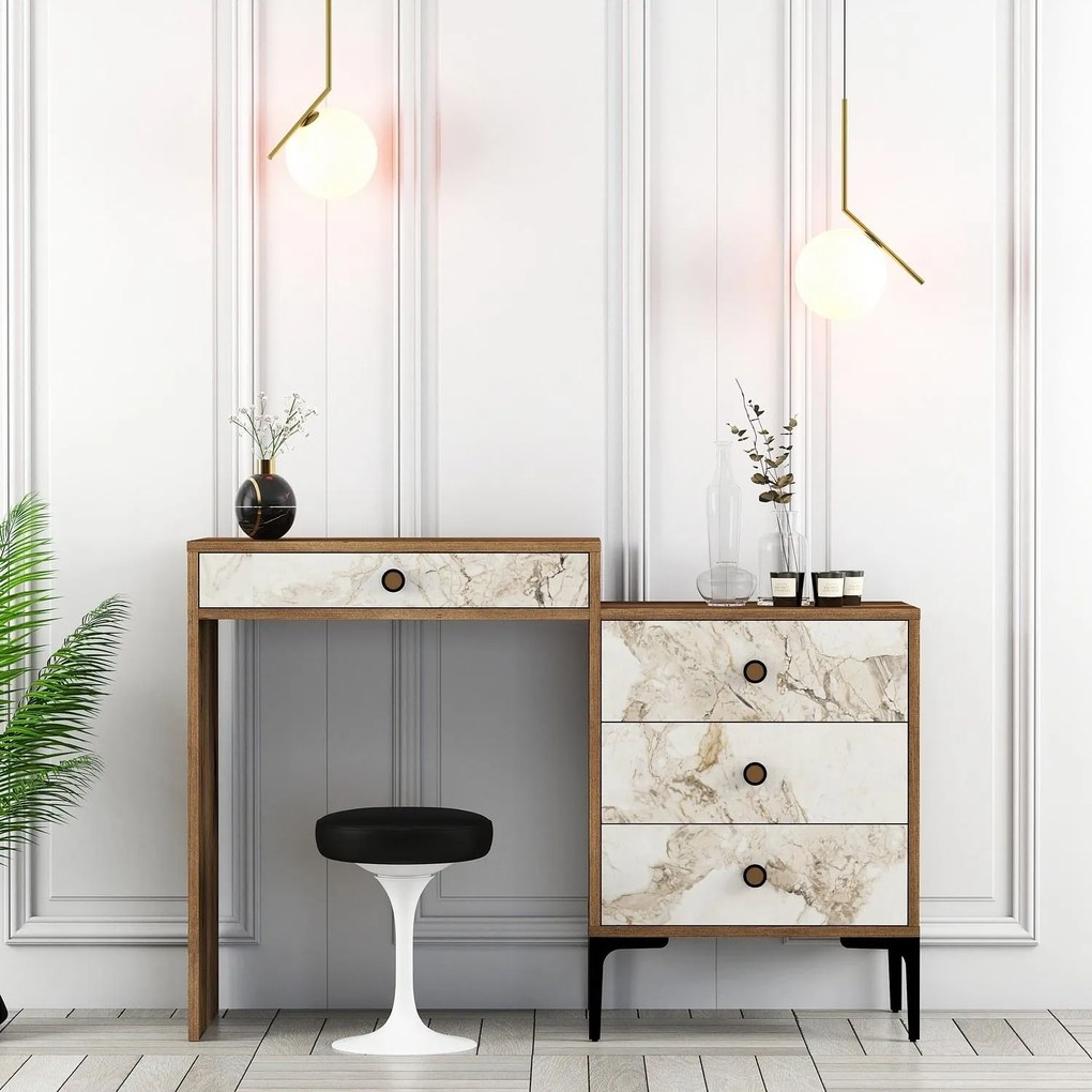 Fésülködő asztal Lizbon 552 - Walnut, White