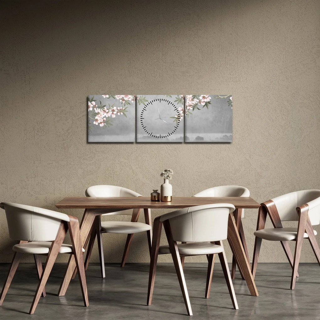 Kép - Hold a táj felett (órával) (90x30 cm)