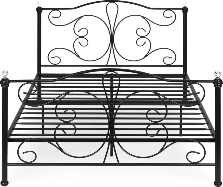 Modern fém ágy stabil vázzal és magas fejtámlával Szélesség: 160 cm | Hossz: 200 cm