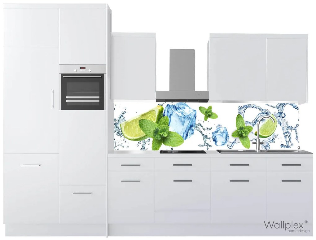 Wallplex falburkoló konyhapanel Lime és jég (Méret: Kicsi 60x120)