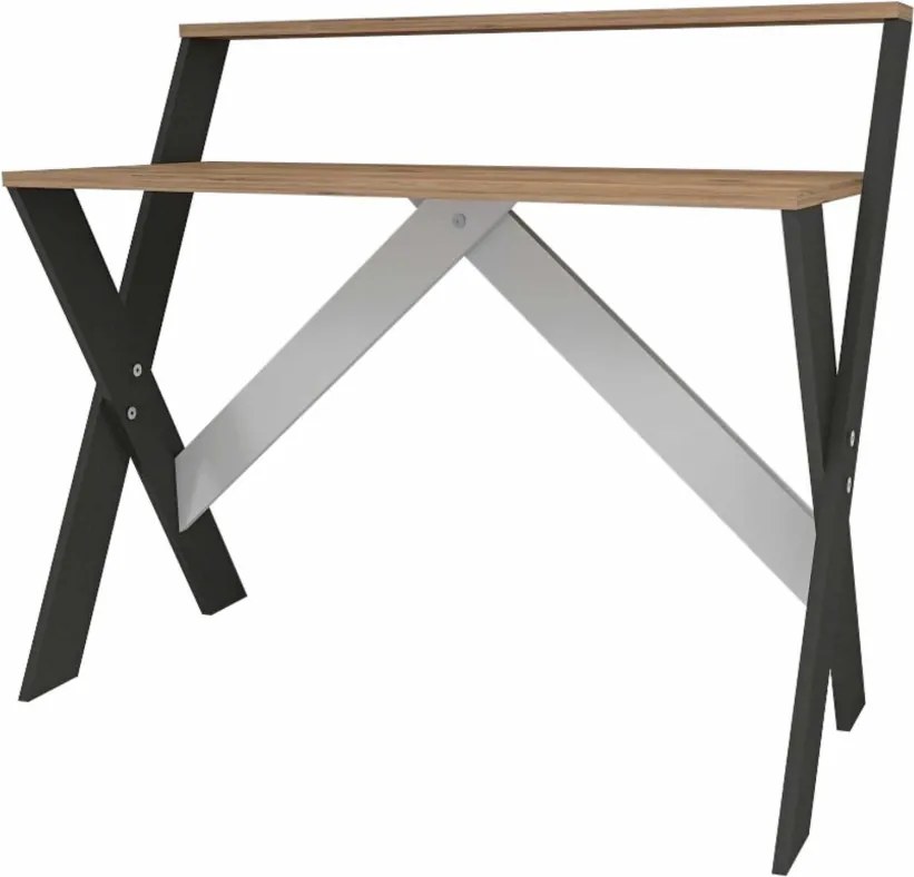 Íróasztal, atlanti fenyő-antracit, 90 cm