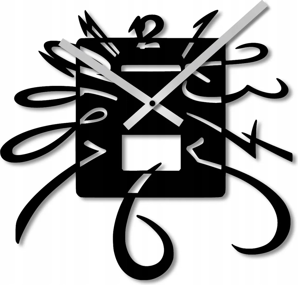 Falióra 40 cm Falióra Nagy Fa Óra Fekete Modern