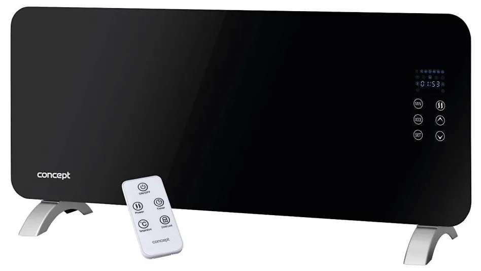 Concept KS4010 - Elektromos direkt fűtőtest/konvektor 2000 W, IP24, fekete, távirányítóval