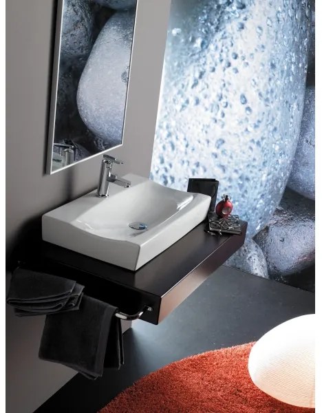 Bathco 0041 - Ráépíthető mosdó SARDINERO 61,5x37,5 cm porcelán/fehér