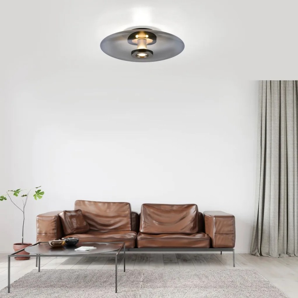 ZUMA LINE 6083-15 PURE VITRUM Kerek Mennyezeti Lámpa Szürke LED IP20