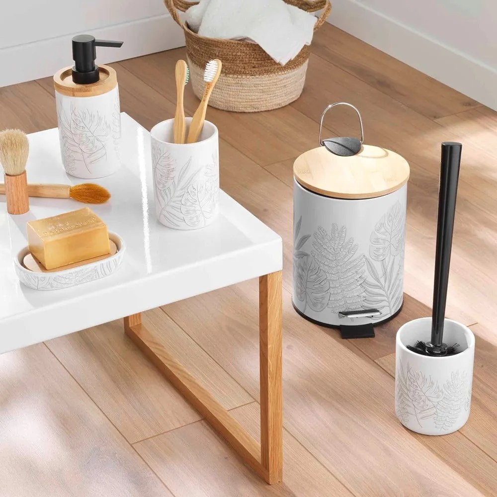 Fehér fém pedálos szemetes 3 l Amber – douceur d'intérieur