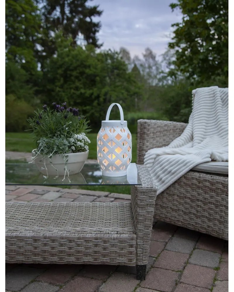 Flame Lantern fehér lámpás, magasság 23 cm - Star Trading