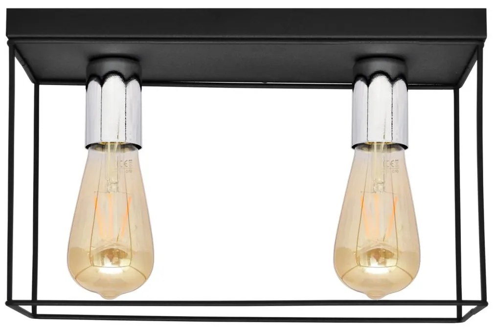 Mennyezeti lámpa FINN 2xE27/15W/230V fekete/króm