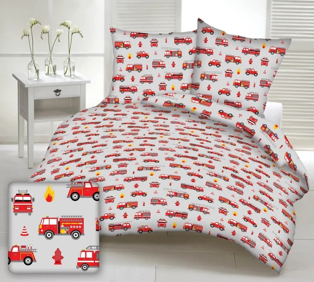 FIRE GREY gyermek pamut ágynemű Ágynemű mérete: 140x200 cm, A csomag tartalma: Készletcsomagolás