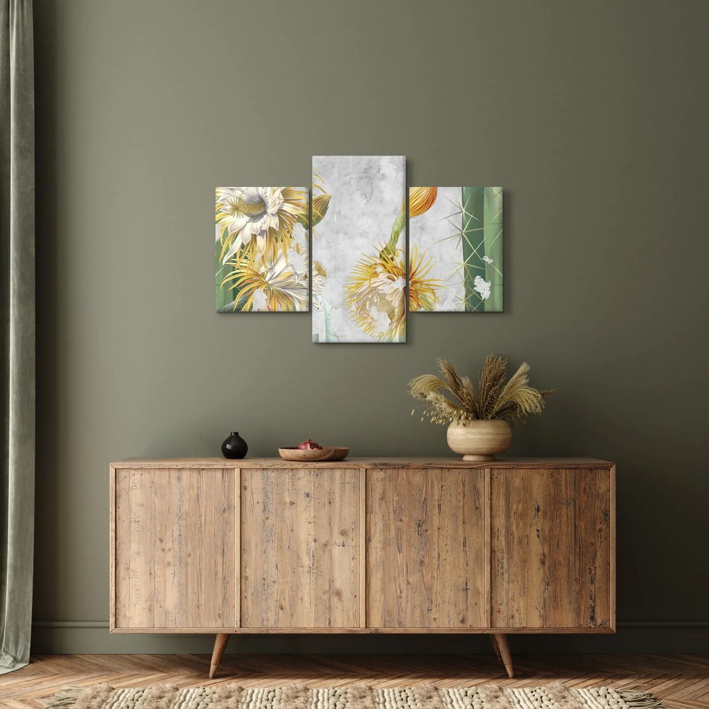 Kép - virágzó kaktuszok, vintage (90x60 cm)