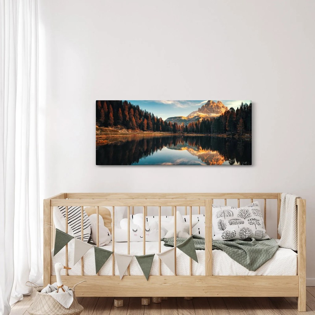 Kép - alpesi, olaszország, dolomitok, Antorno (120x50 cm)