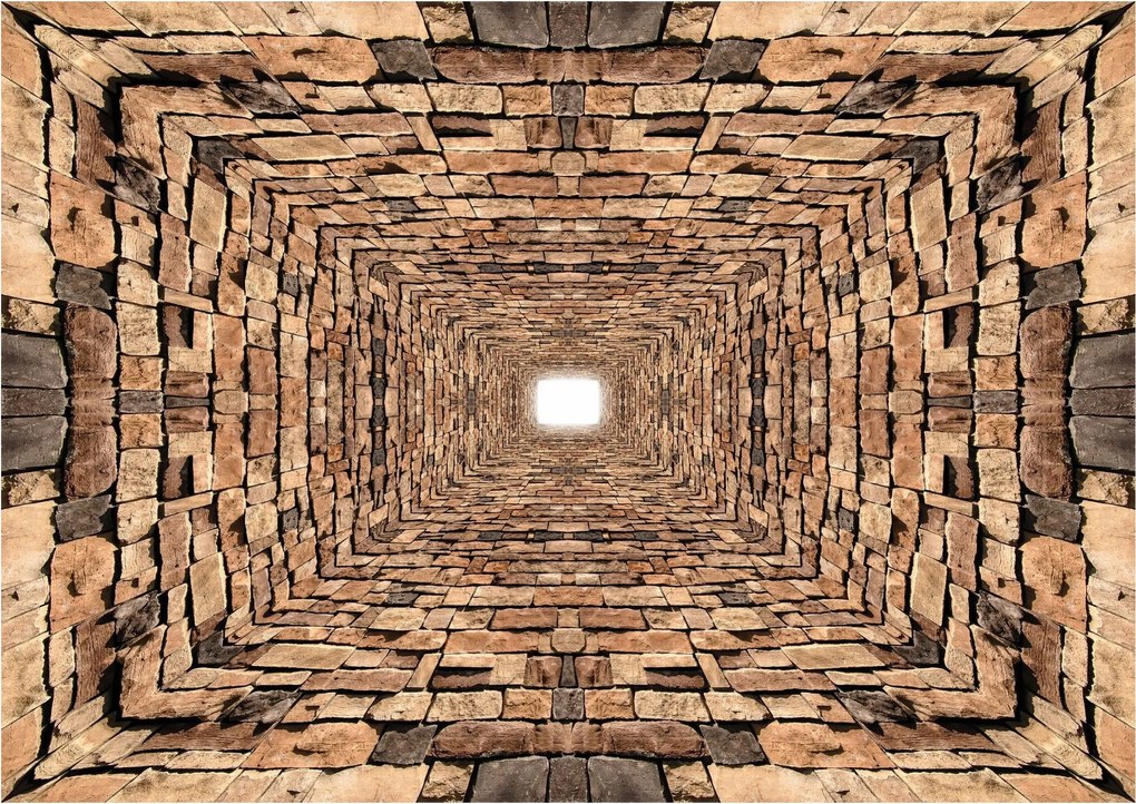 Fotótapéta Kő alagút tégla perspektíva fény remény 208x146 +ragasztó