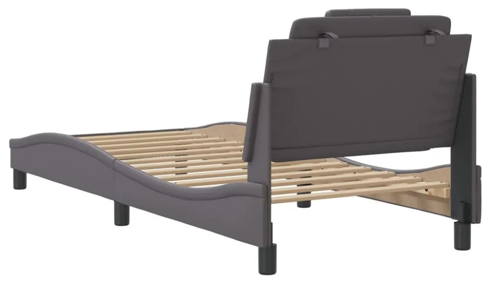 szürke műbőr ágykeret Viana matrac nélkül 80 x 200 cm