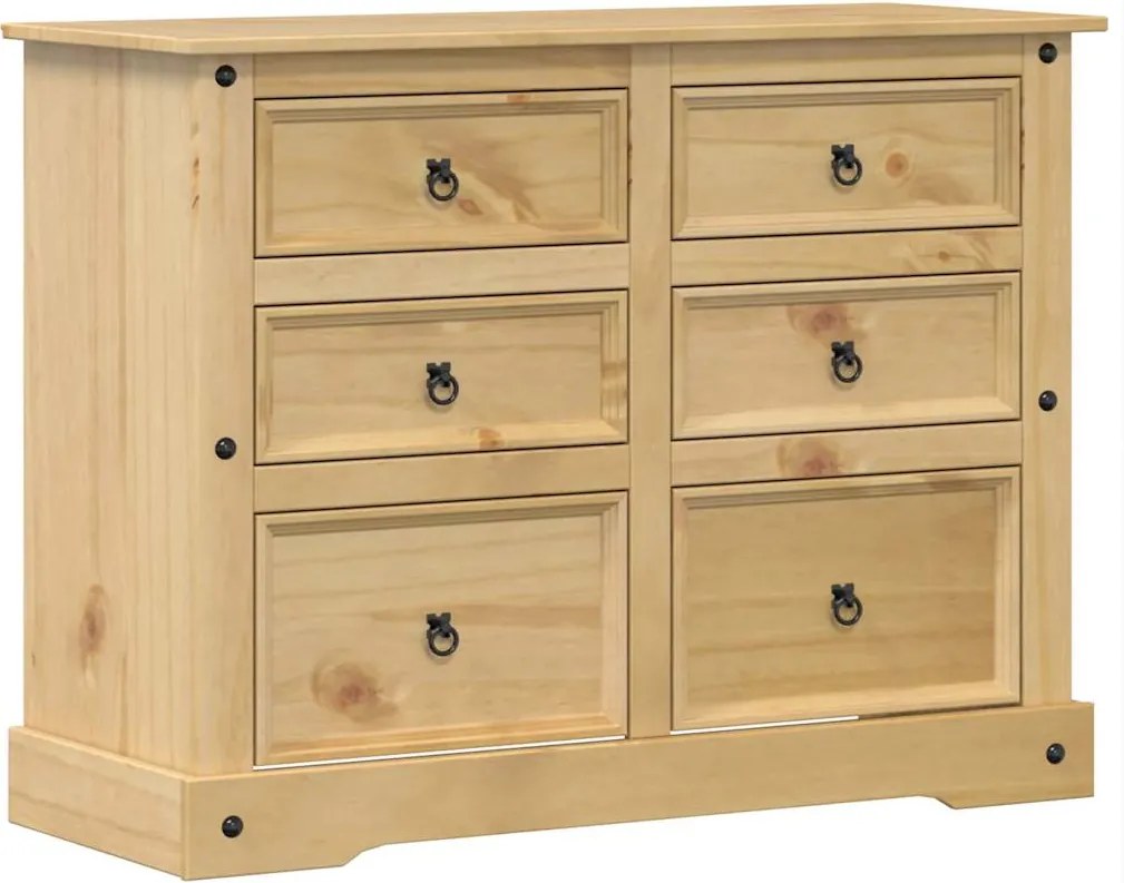 vidaXL Corona tömör fenyőfa komód 112x48x91 cm