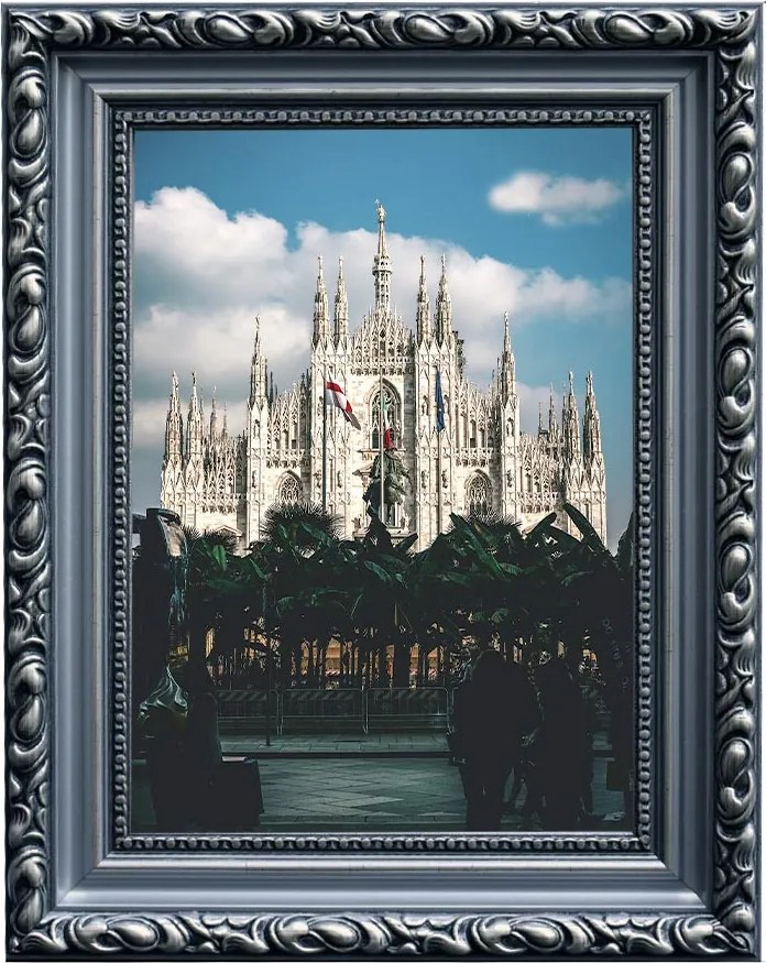 Milánó képkeret, ezüst, 13 x 18 cm