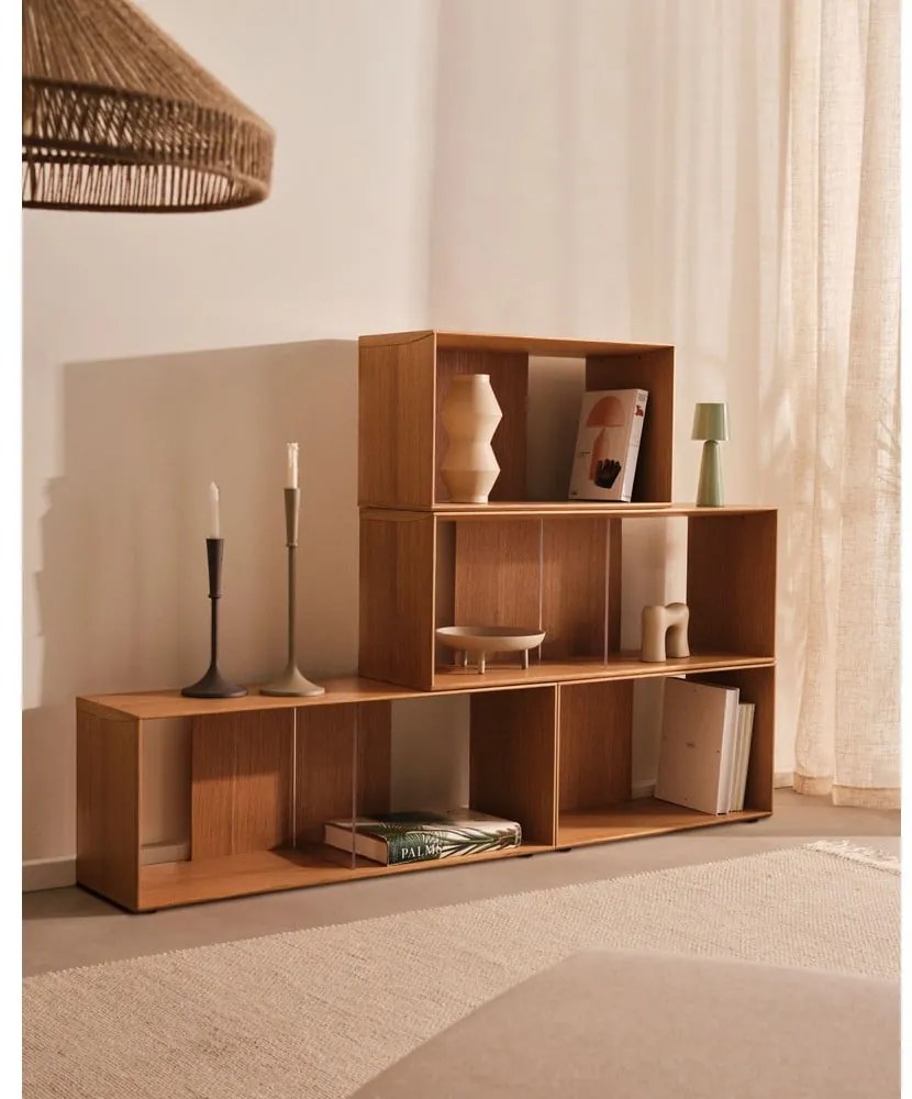 Natúr színű moduláris polcrendszer szett tölgyfa dekorral 2 db-os 101x76 cm Litto – Kave Home